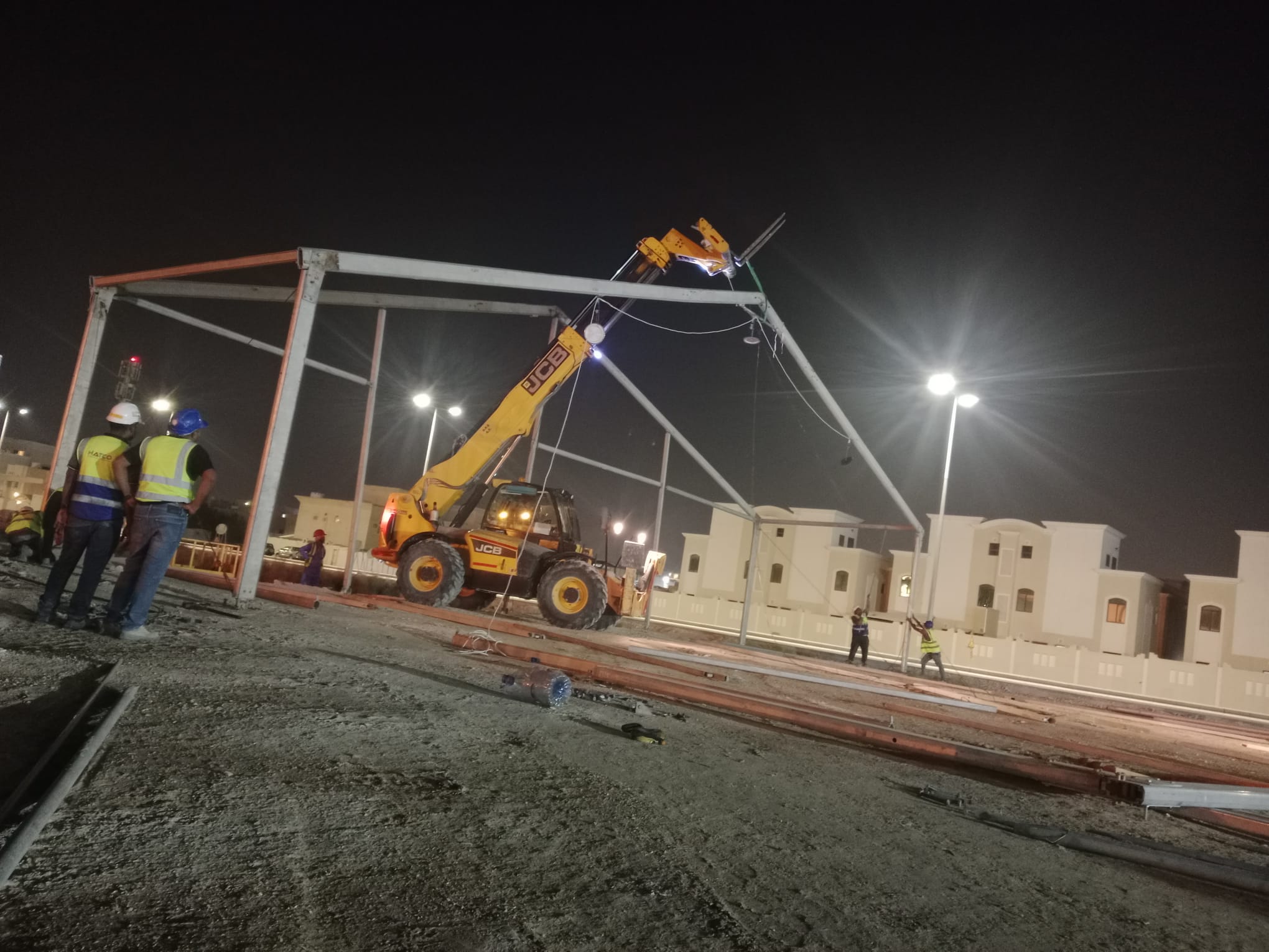 Tent Arch Hoisting by Crane & Crew